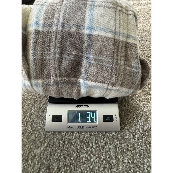 American Eagle Sherpa Plaid Flannel‎ Oversized Shirt Jacket L Shacket Gorpcore - Picture 12 of 12